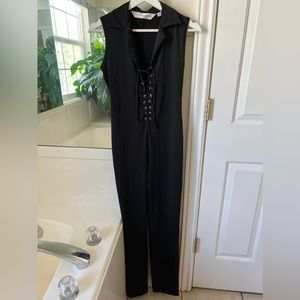 Victoria’s Secret long black bodysuit with eyelets in small